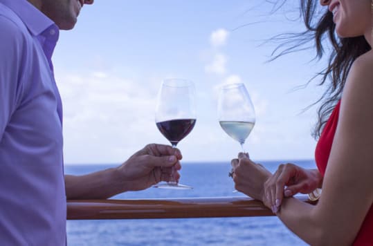 Norwegian Cruise Line-Couple Drinking Wine